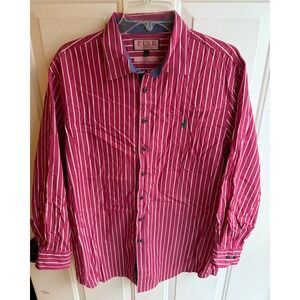 PINK by Thomas Pink Men's Striped Casual Fit Button Down Dress Shirt Large